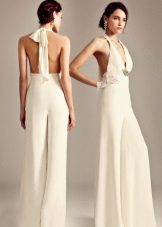 Backless wedding overalls