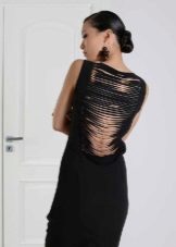 Dress short evening with a transparent open back