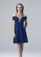 Blue evening dress short