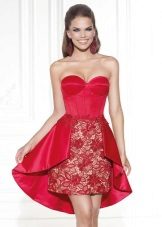 Red dress evening short from Tariq Ediz