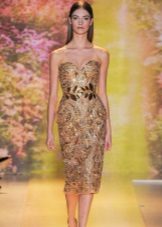 Golden evening dress