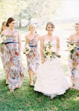 Multicolored bridesmaid dresses