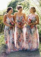 Multicolored bridesmaid dresses