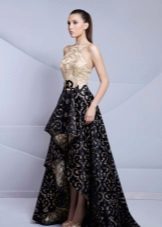 Asymmetrical Lace Evening Dress