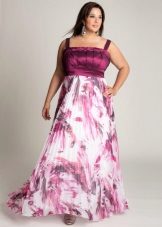 Summer color evening dress on a wedding for full