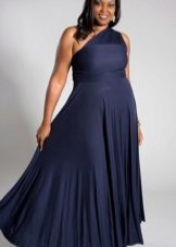 Evening dress asymmetrical for full for a wedding