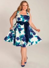 evening dress with a floral print for the full for the wedding