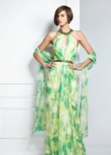 Evening summer dress with American armhole