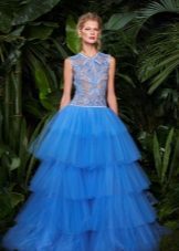 Tiered fluffy evening dress