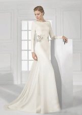 Wedding dress with lace inserts