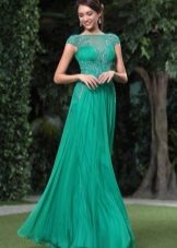 Green evening dress for the new year 2016