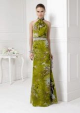 Evening dress with a print