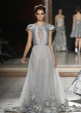 Gray prom evening dress