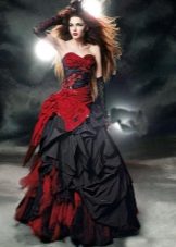 Black and red wedding dress