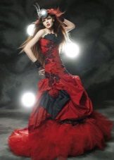 red and black wedding dress
