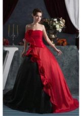 Black and red magnificent wedding dress