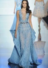 Wedding dress of pale cornflower blue