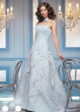 A-silhouette wedding dress light blue