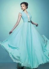 Empire wedding dress turquoise color