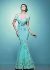 Turquoise mermaid wedding dress