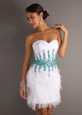 Wedding dress with blue decor