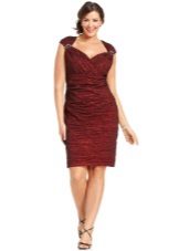 Evening dress with draping on the chest for an apple figure