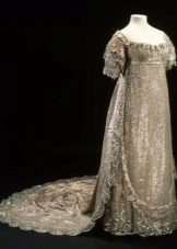 Vintage wedding dress in silver color