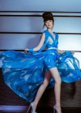 Chiffon blue evening dress