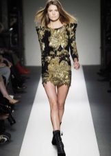Short brocade evening dress