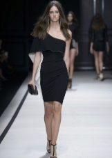 Short evening dress on one shoulder