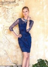 Short blue evening dress