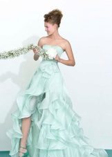 Mint-colored wedding dress