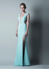 Sexy evening dress with side necklines and plunging neckline