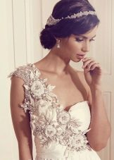 Wedding dress with volumetric decor