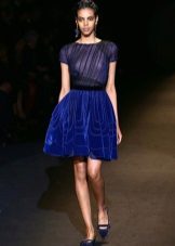 Fluffy short velvet dress