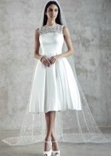 Short fluffy white wedding dress