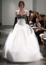White wedding dress with black bodice