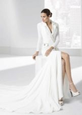 Simple wedding dress with a slit