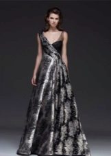 Fluffy evening dress with straps