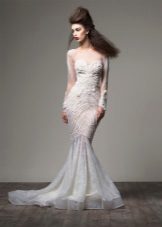 Evening dress mermaid with sleeves