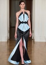 Open evening dress with a slit