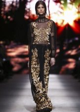 Evening dress in a floor with an ornament