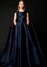 Blue fluffy evening dress