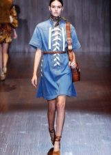 Denim dress with short sleeves from Gucci