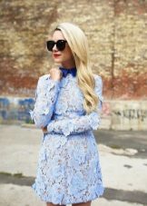 Blue dress with blue collar