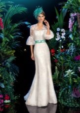 Wedding dress with full sleeves