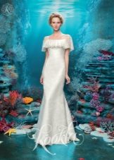 Wedding dress with lowered shoulders