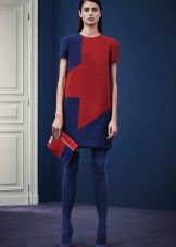 Marsala dress with blue accents