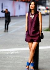 Dress marsala in combination with blue