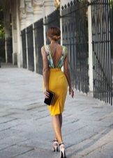 Beautiful dress with mustard skirt